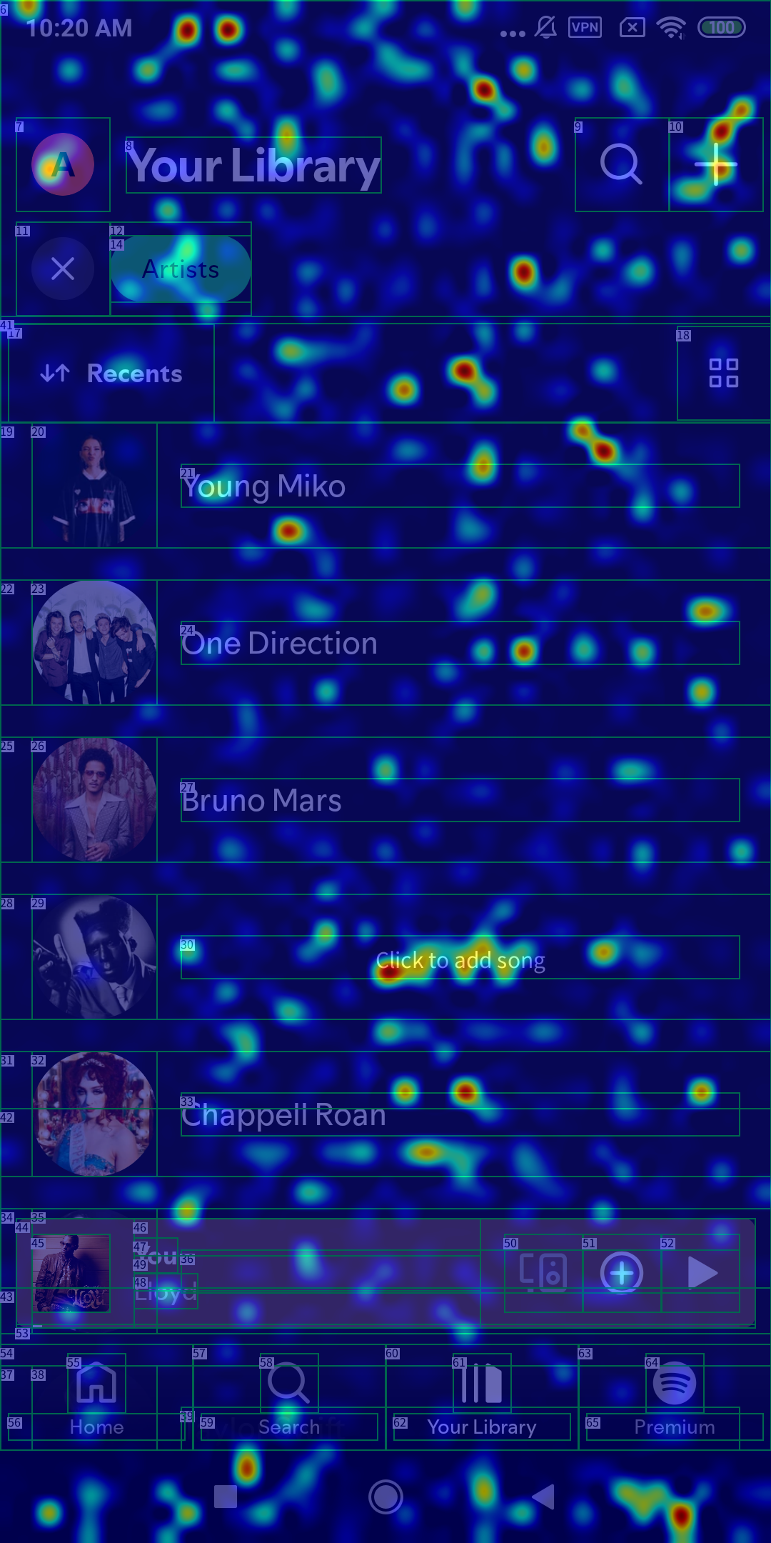 Attention visualization of the baseline model without supervised fine-tuning.